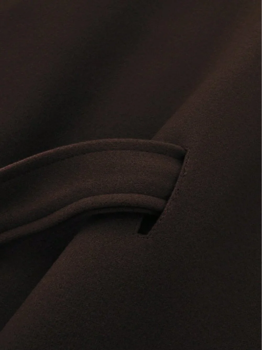 Brown Casual Women's Front Button Tie Waist Cloak - Picture 5 of 5